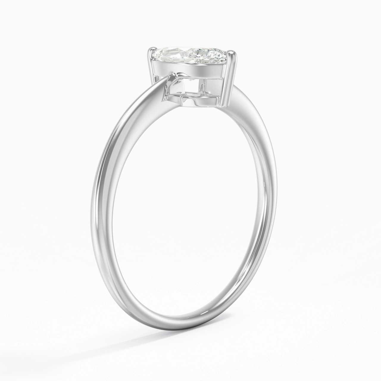 Argent sterling 925 Moissanite Bague de fiançailles