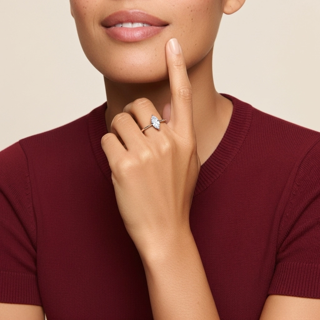 18K Rose Gold Moissanite Engagement Ring