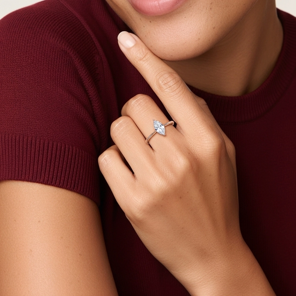 18K Rose Gold Moissanite Engagement Ring