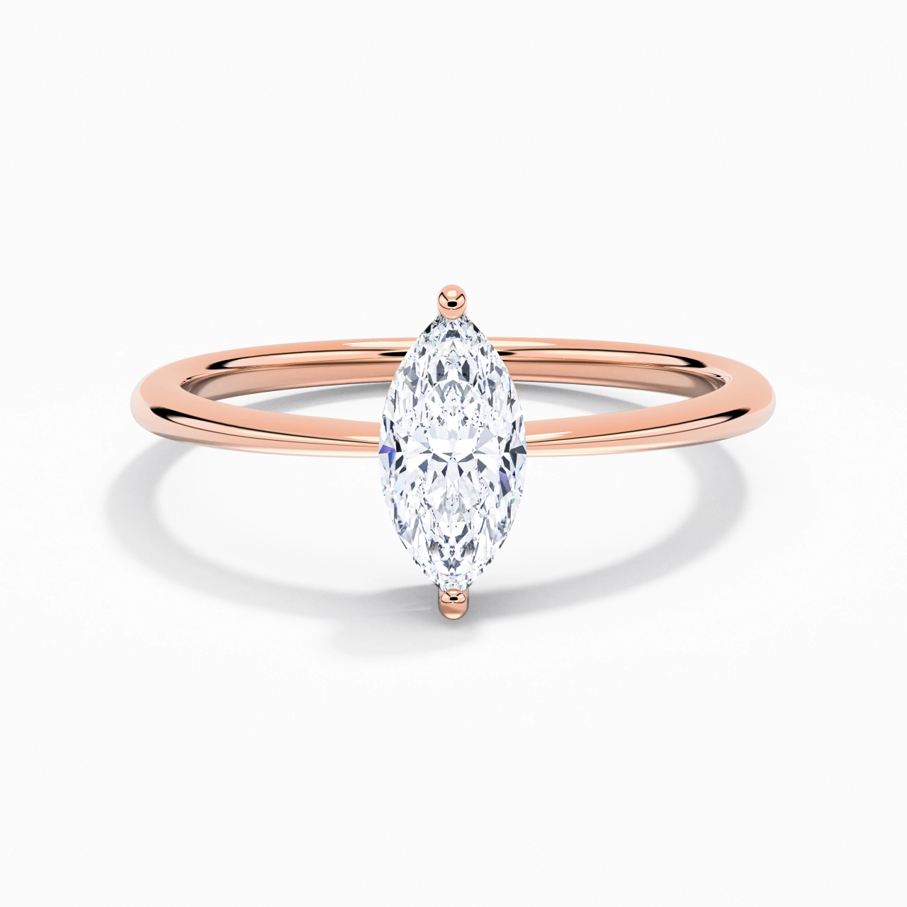 18K Rose Gold Moissanite Engagement Ring