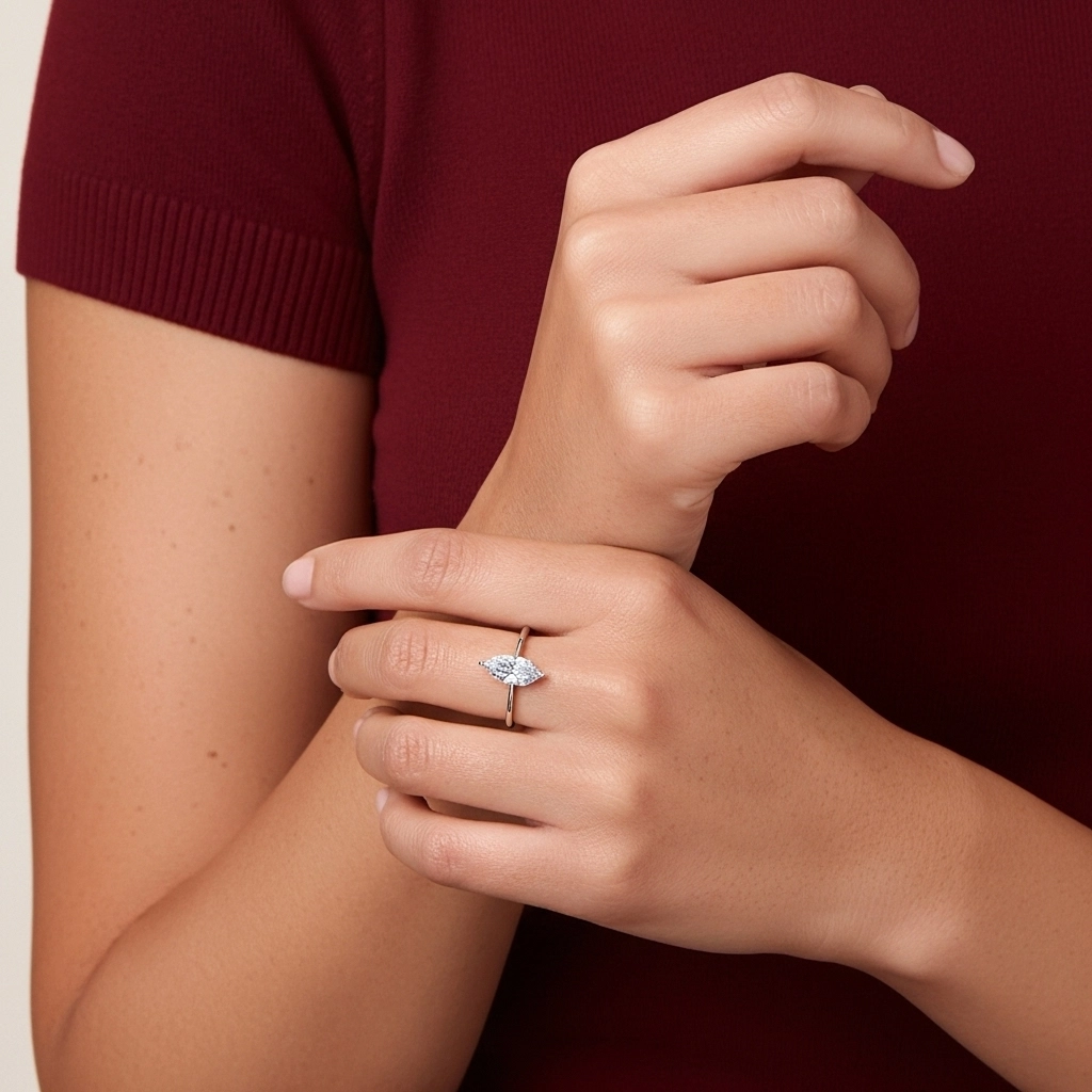 14K White Gold Moissanite Engagement Ring