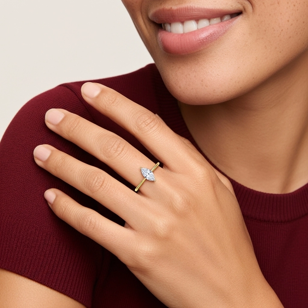 925 Sterling Silver Moissanite Engagement Ring