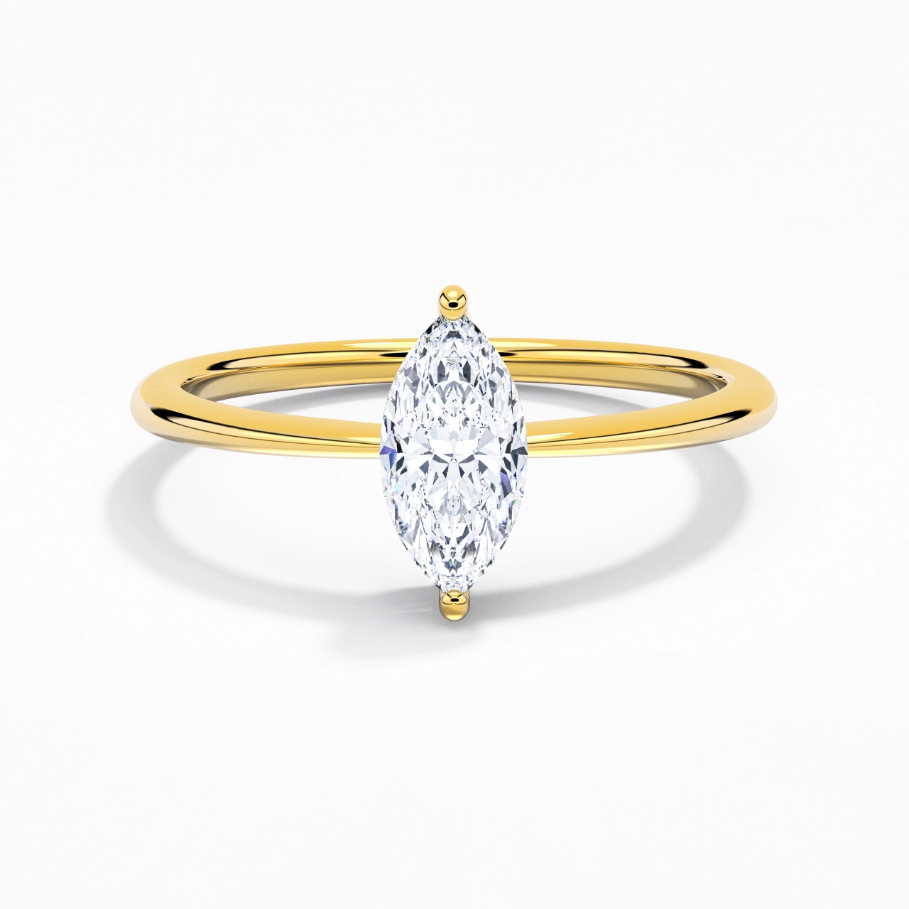 14K Gold Moissanite Engagement Ring