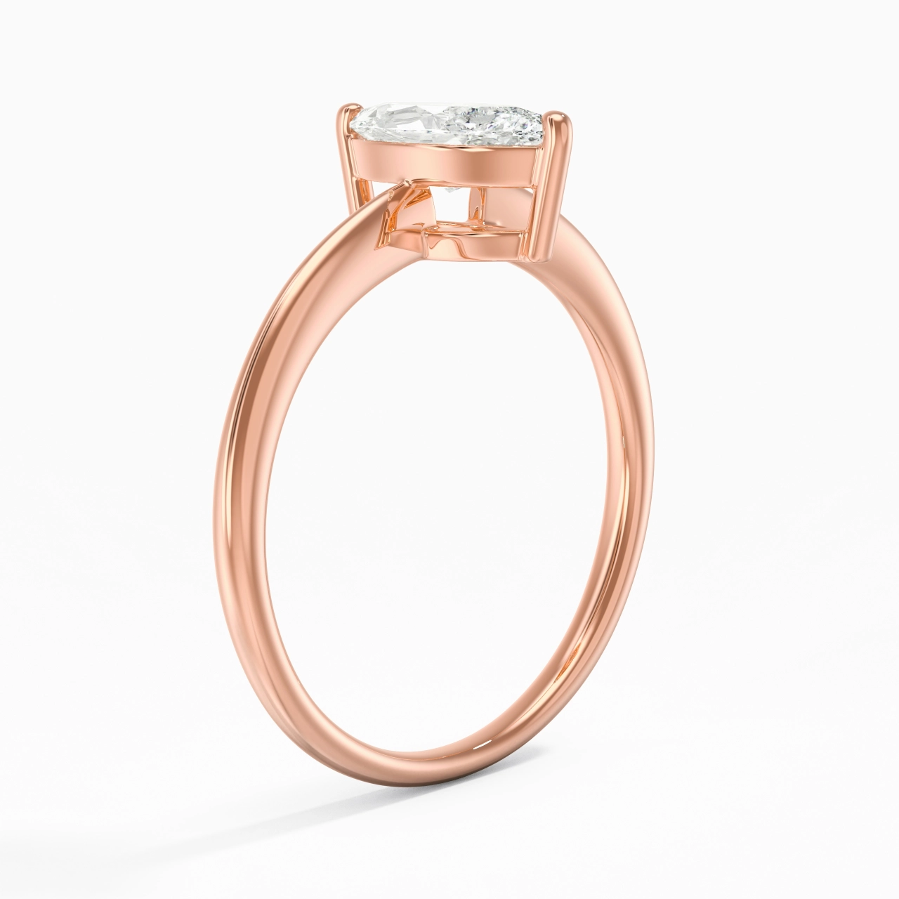 18K Rose Gold Moissanite Engagement Ring