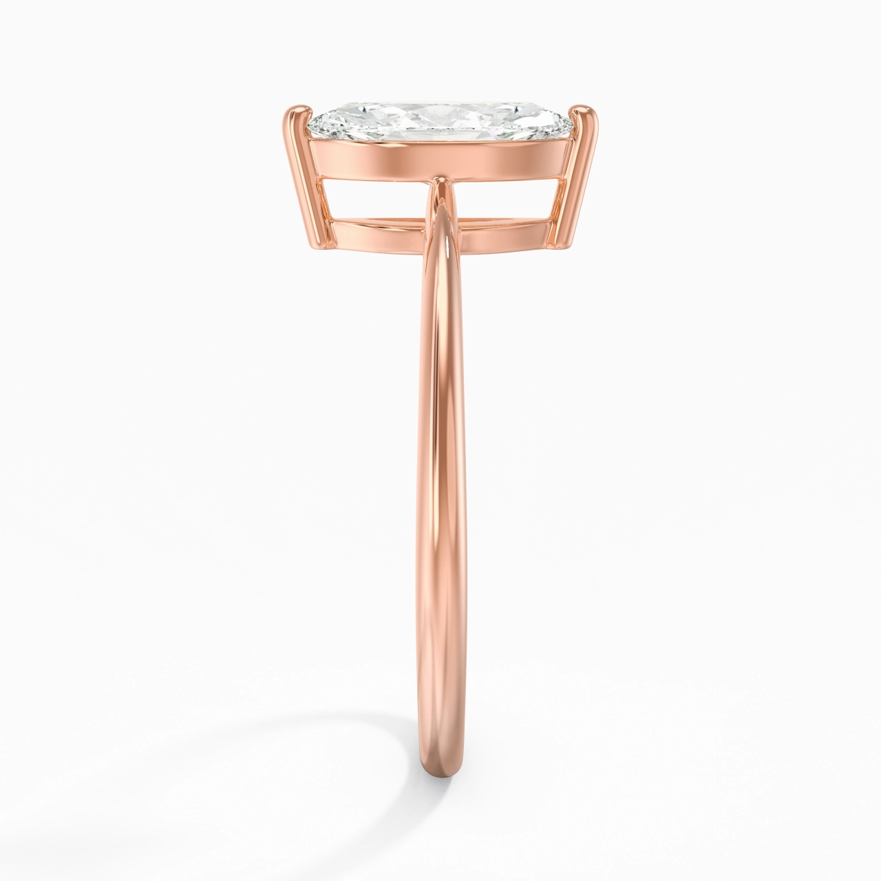 18K Rose Gold Moissanite Engagement Ring