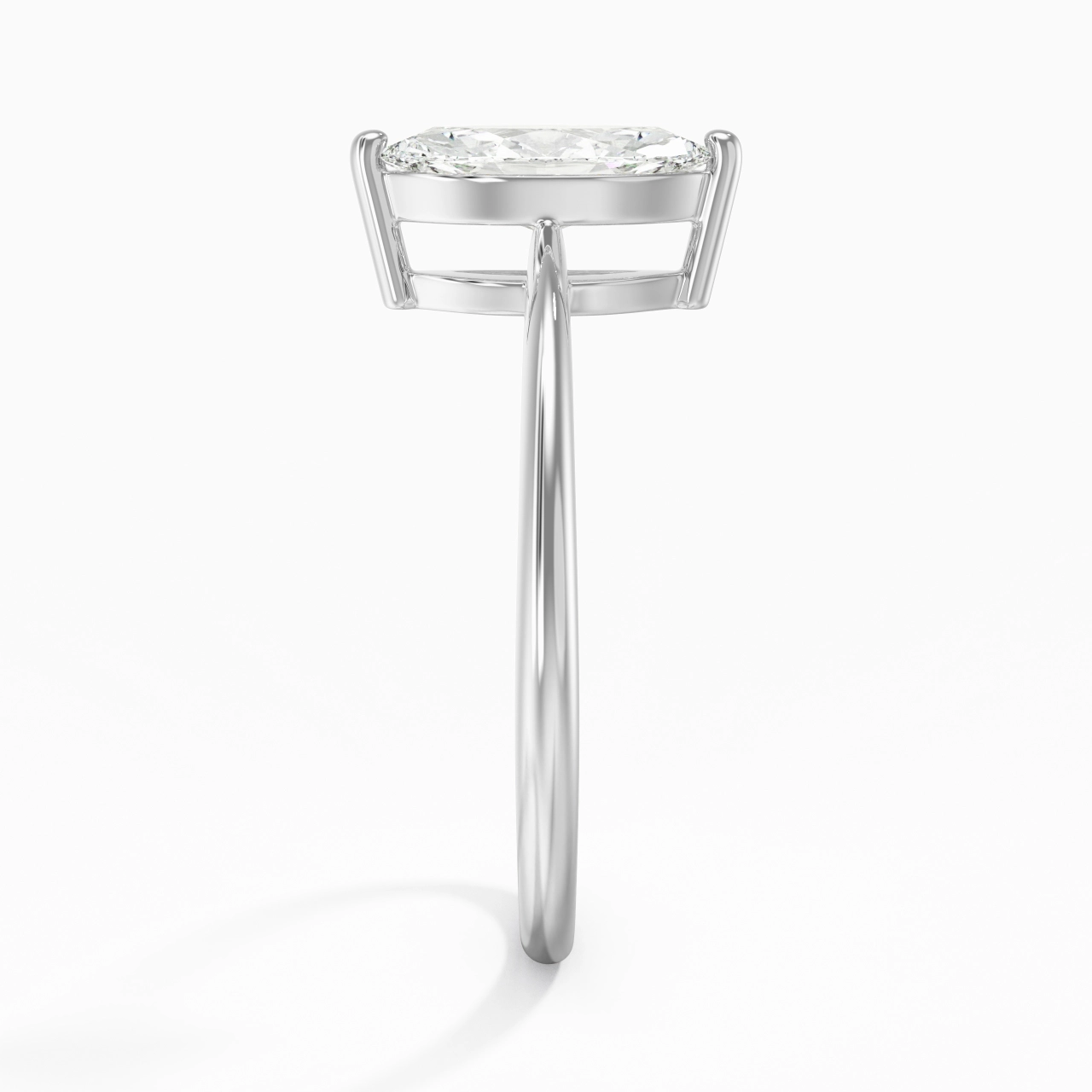 14K White Gold Moissanite Engagement Ring