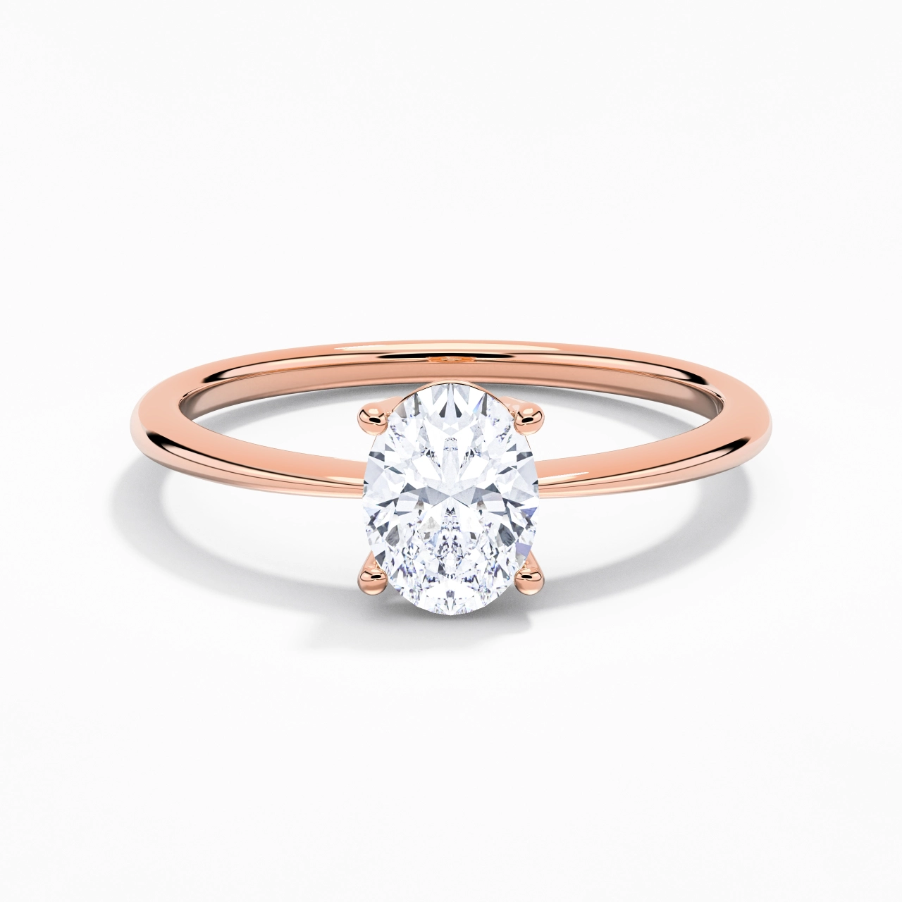 Or rose 18 carats Moissanite Bague de fiançailles