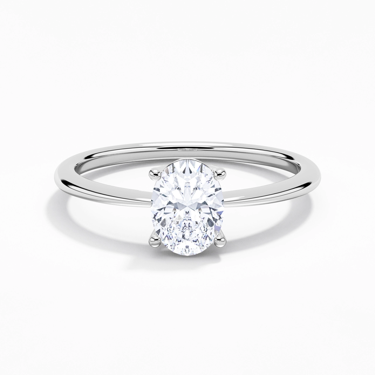 18K White Gold Moissanite Engagement Ring