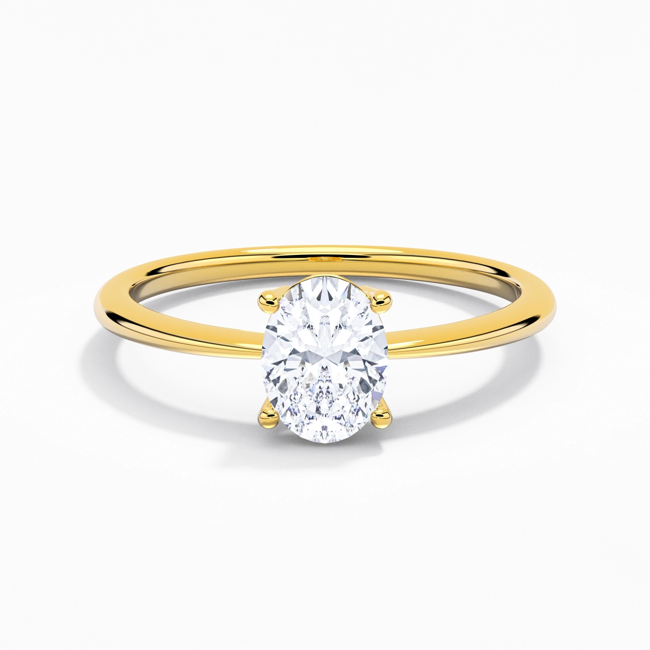 14K Gold Moissanite Engagement Ring