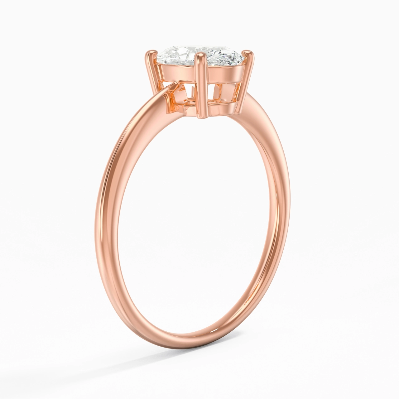 Or rose 18 carats Moissanite Bague de fiançailles
