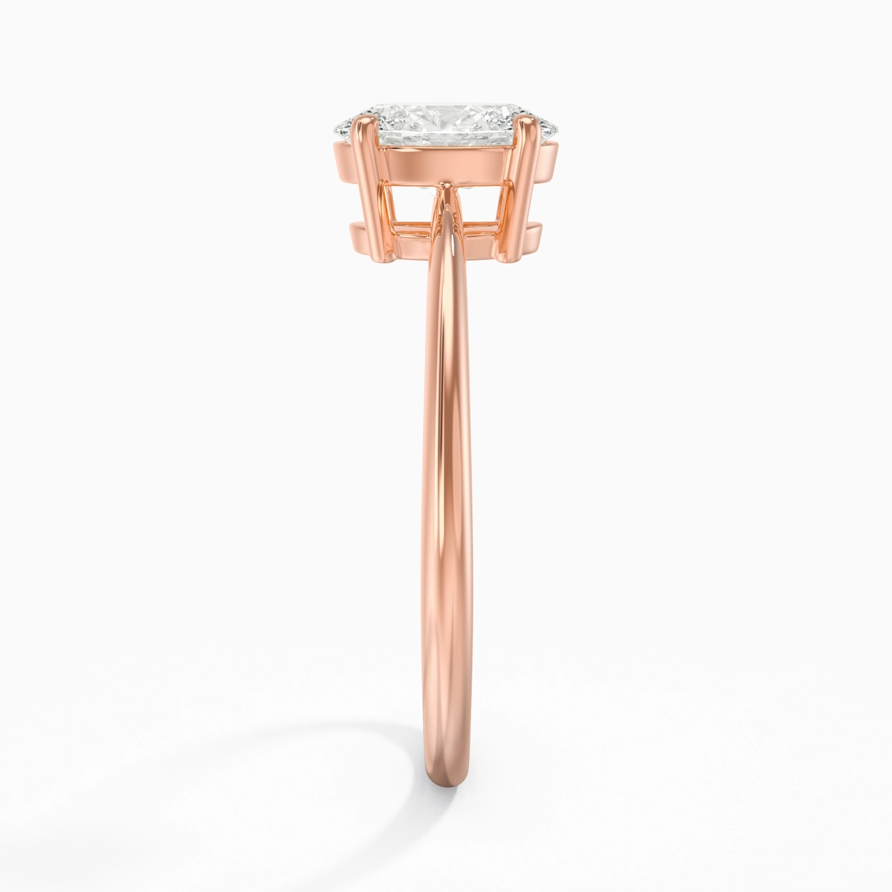 Or rose 18 carats Moissanite Bague de fiançailles