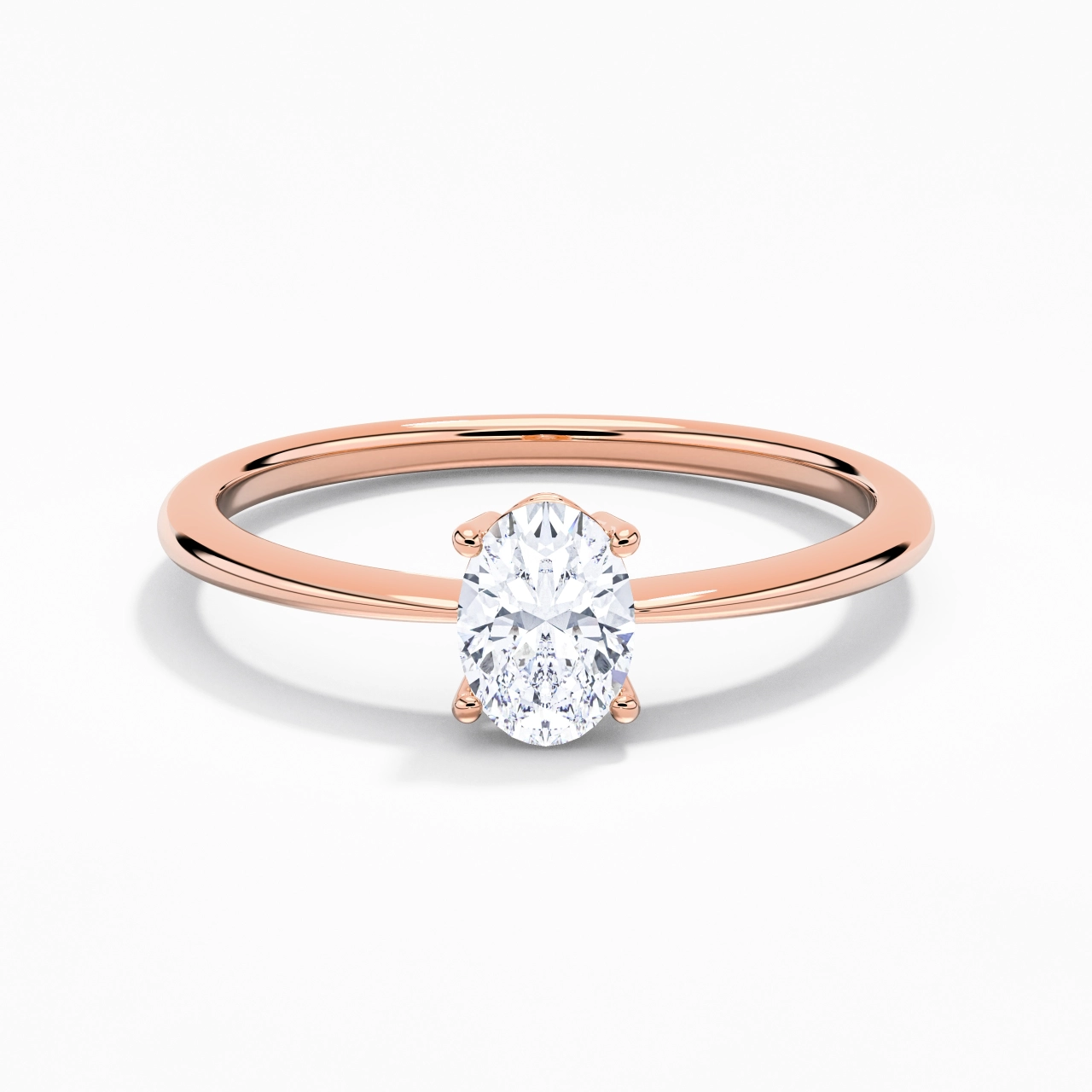 18K Rose Gold Moissanite Engagement Ring