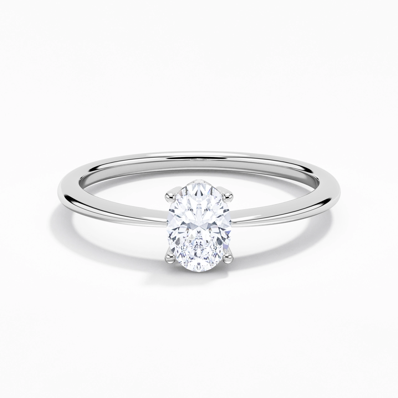 Argent sterling 925 Moissanite Bague de fiançailles