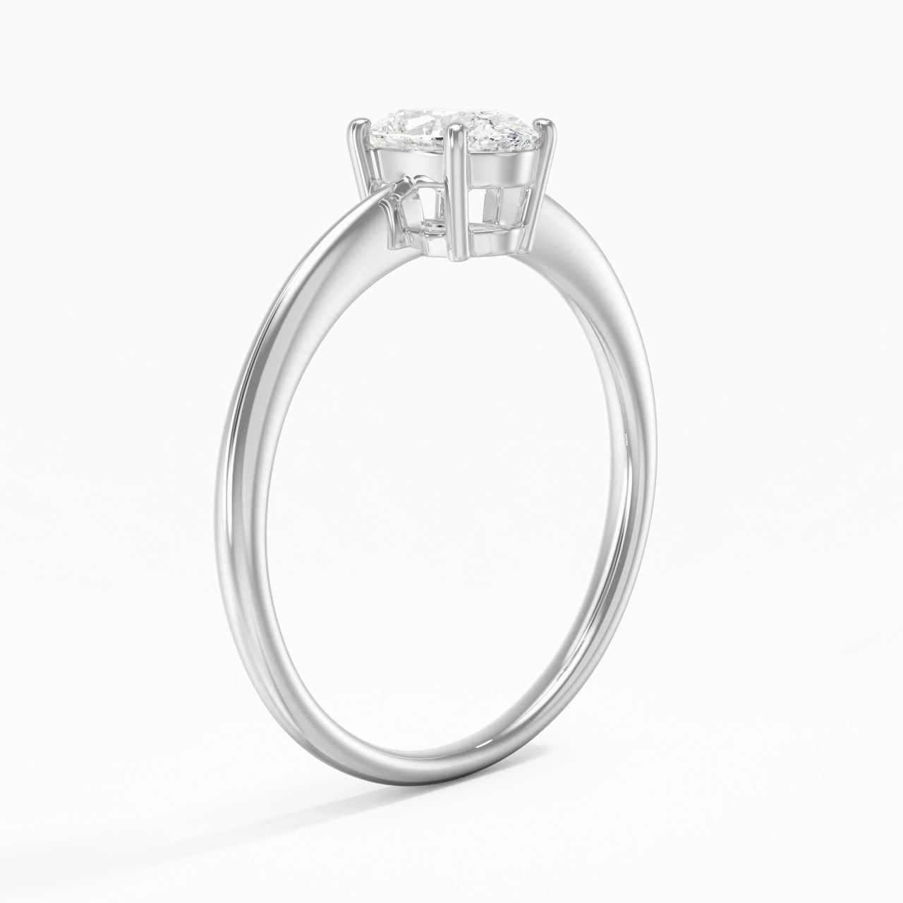 Argent sterling 925 Moissanite Bague de fiançailles