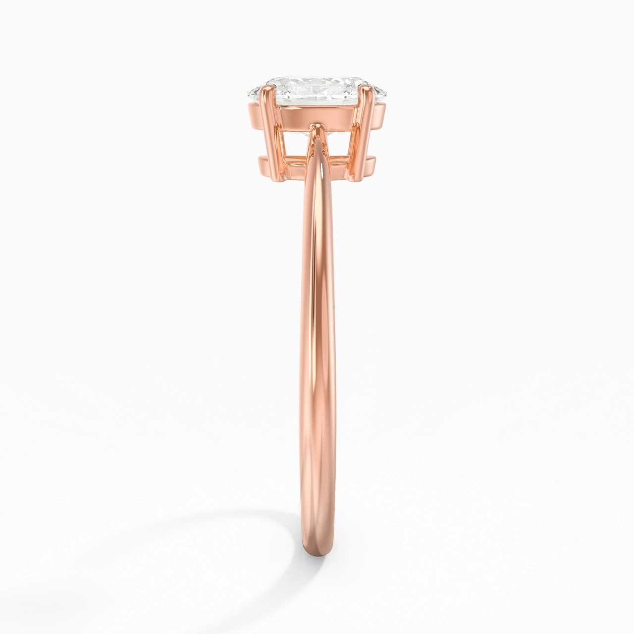 18K Rose Gold Moissanite Engagement Ring