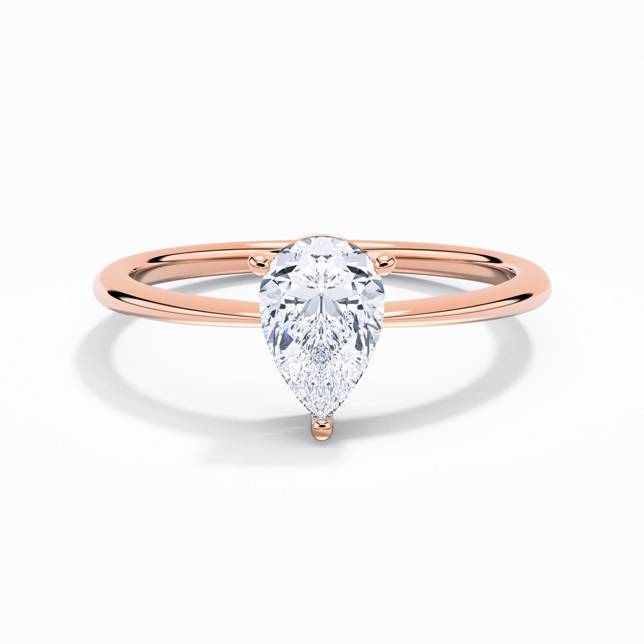 18K Rose Gold Moissanite Engagement Ring