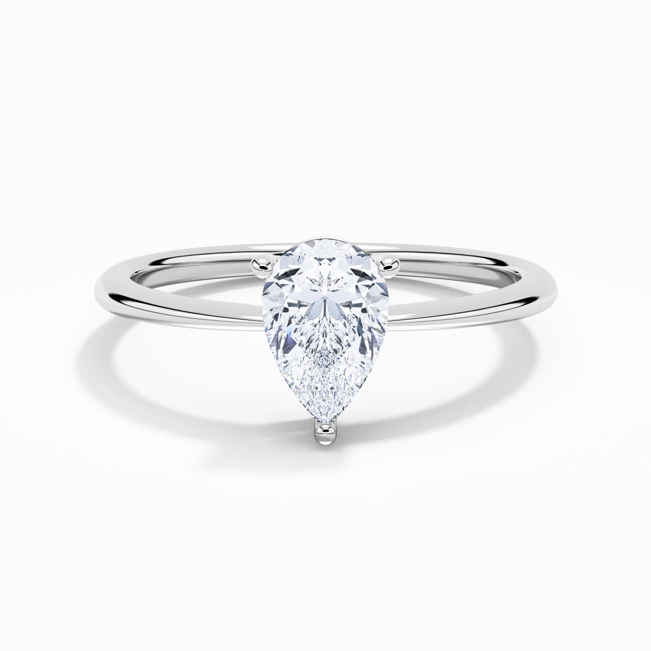 Or blanc 18 carats Moissanite Bague de fiançailles