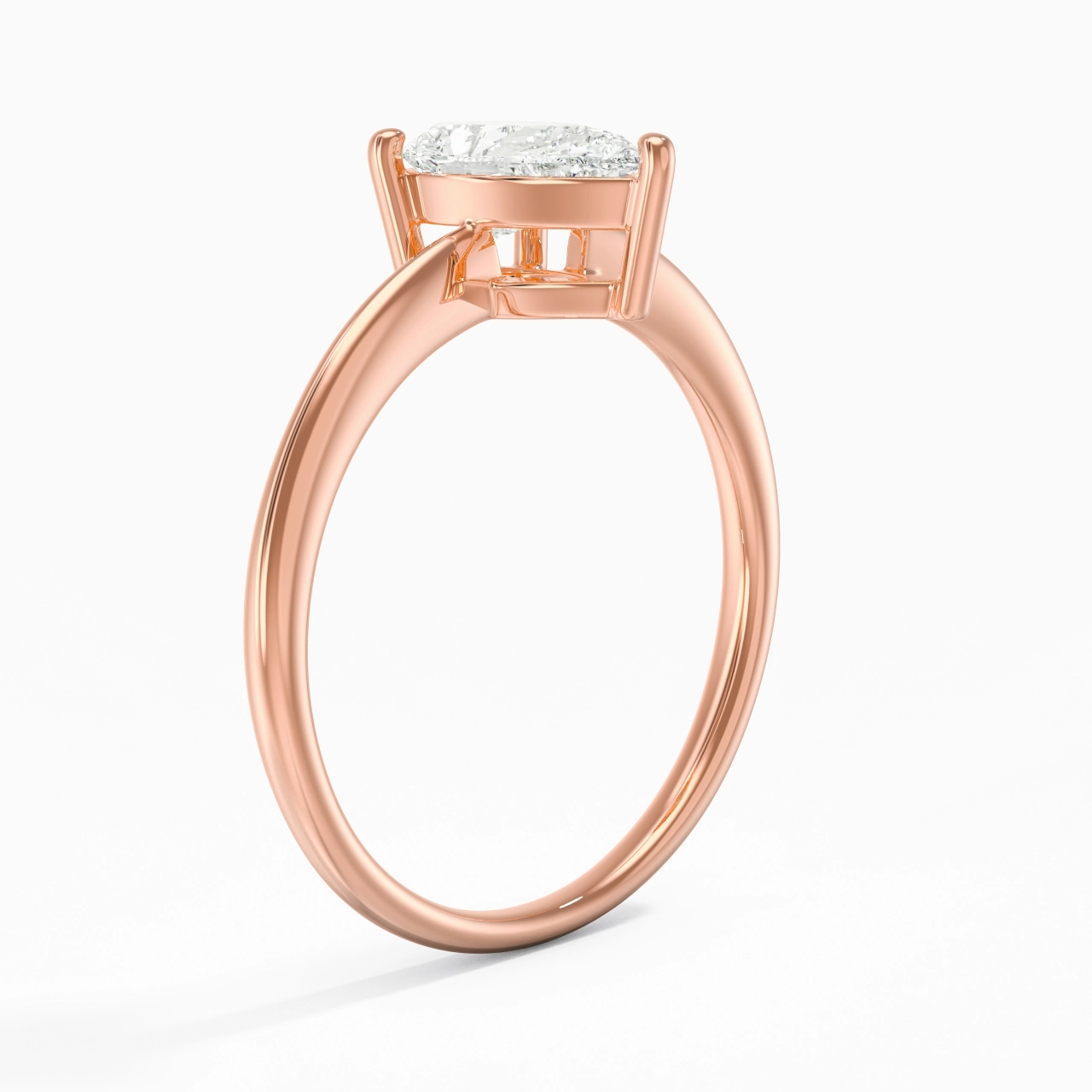 18K Rose Gold Moissanite Engagement Ring