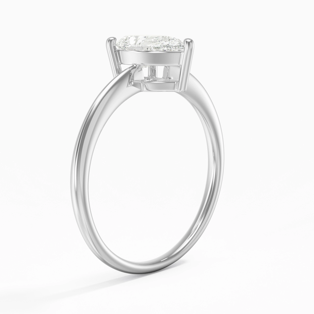 Or blanc 18 carats Moissanite Bague de fiançailles