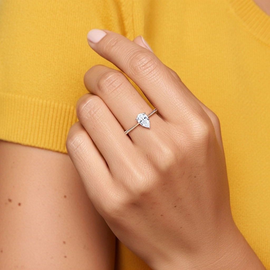 18K Rose Gold Moissanite Engagement Ring