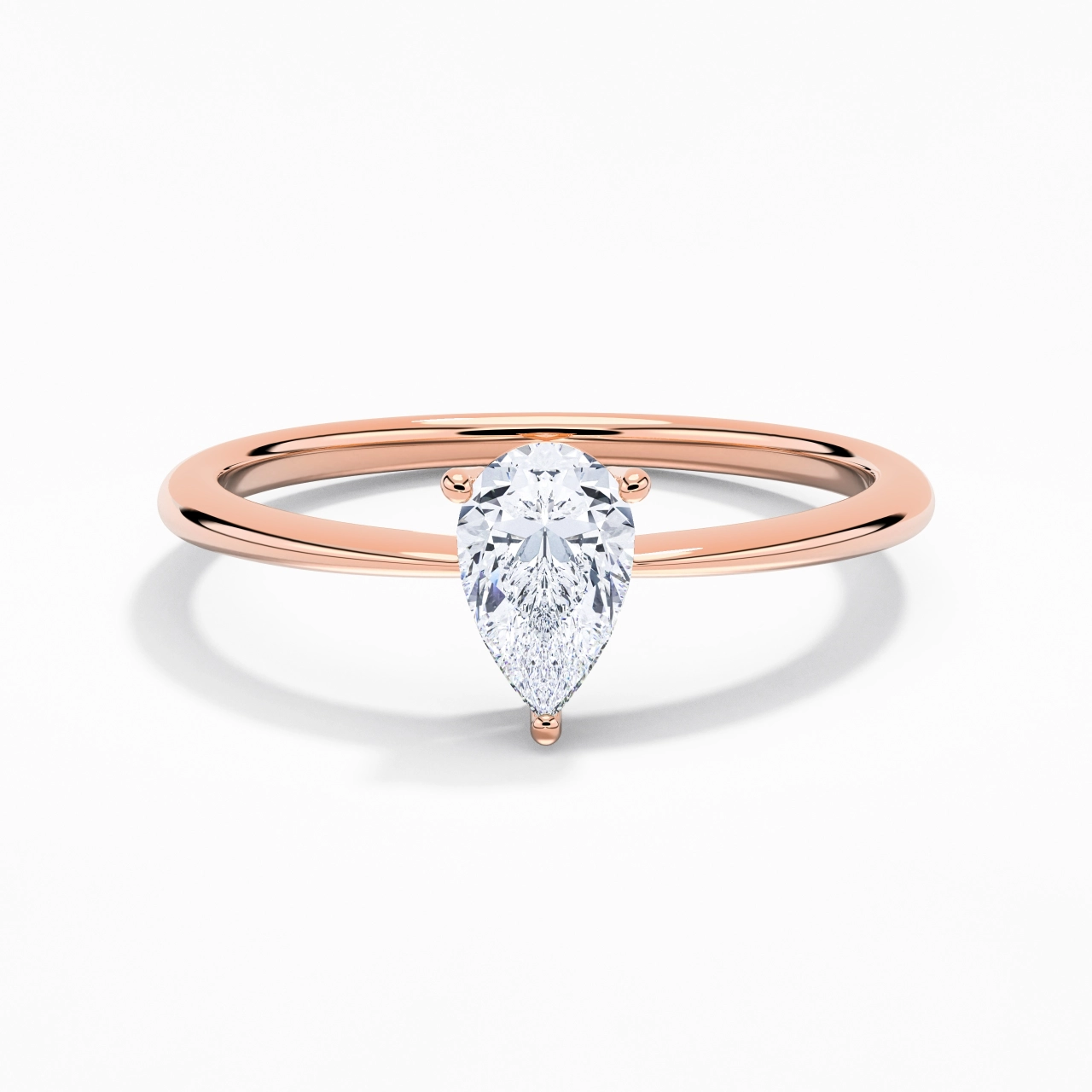 18K Rose Gold Moissanite Engagement Ring