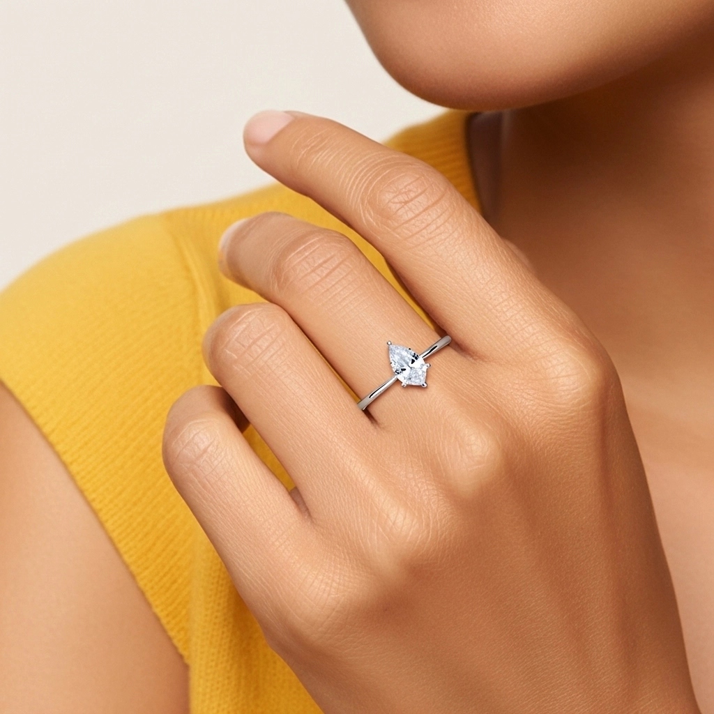 Platinum Moissanite Engagement Ring