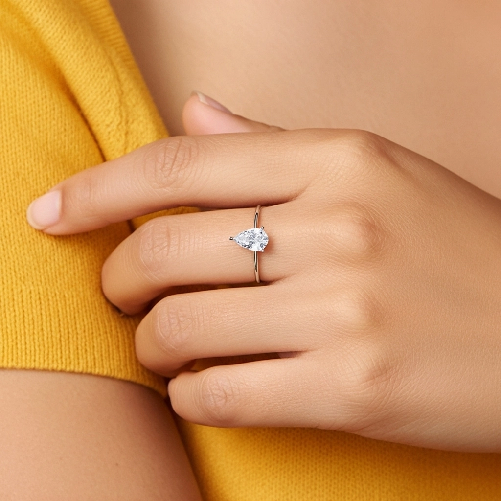 Platinum Moissanite Engagement Ring