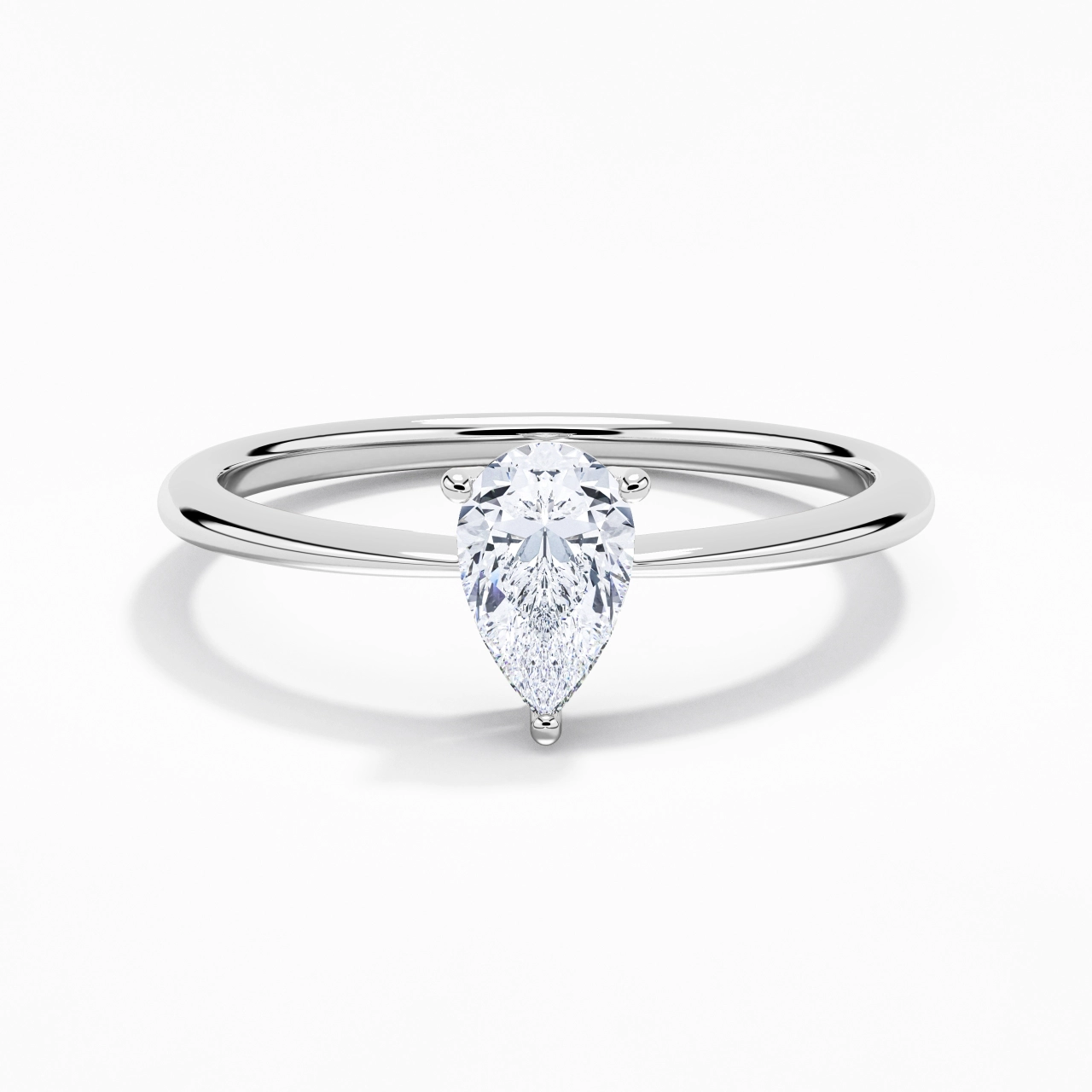14K White Gold Moissanite Engagement Ring