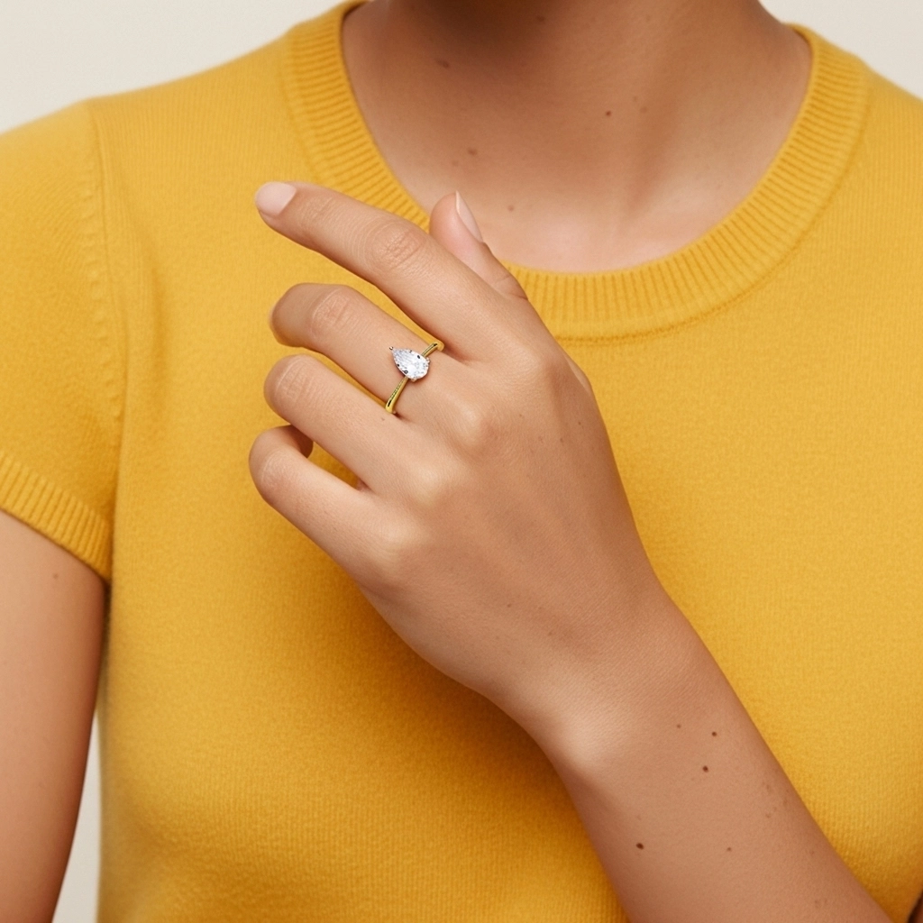 925 Sterling Silver Moissanite Engagement Ring