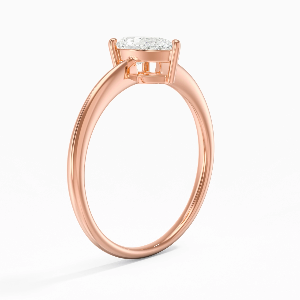 18K Rose Gold Moissanite Engagement Ring