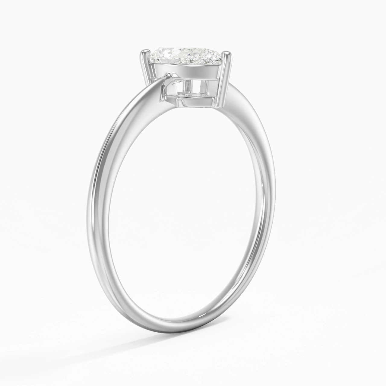 14K White Gold Moissanite Engagement Ring