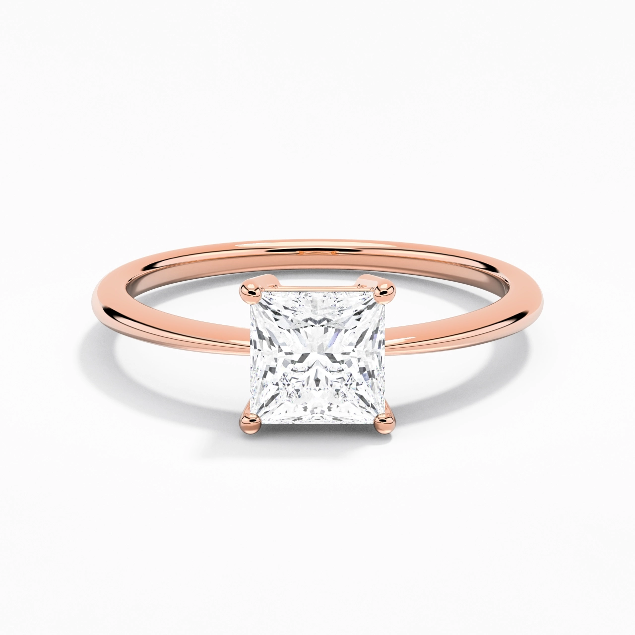 Argent sterling 925 Moissanite Bague de fiançailles
