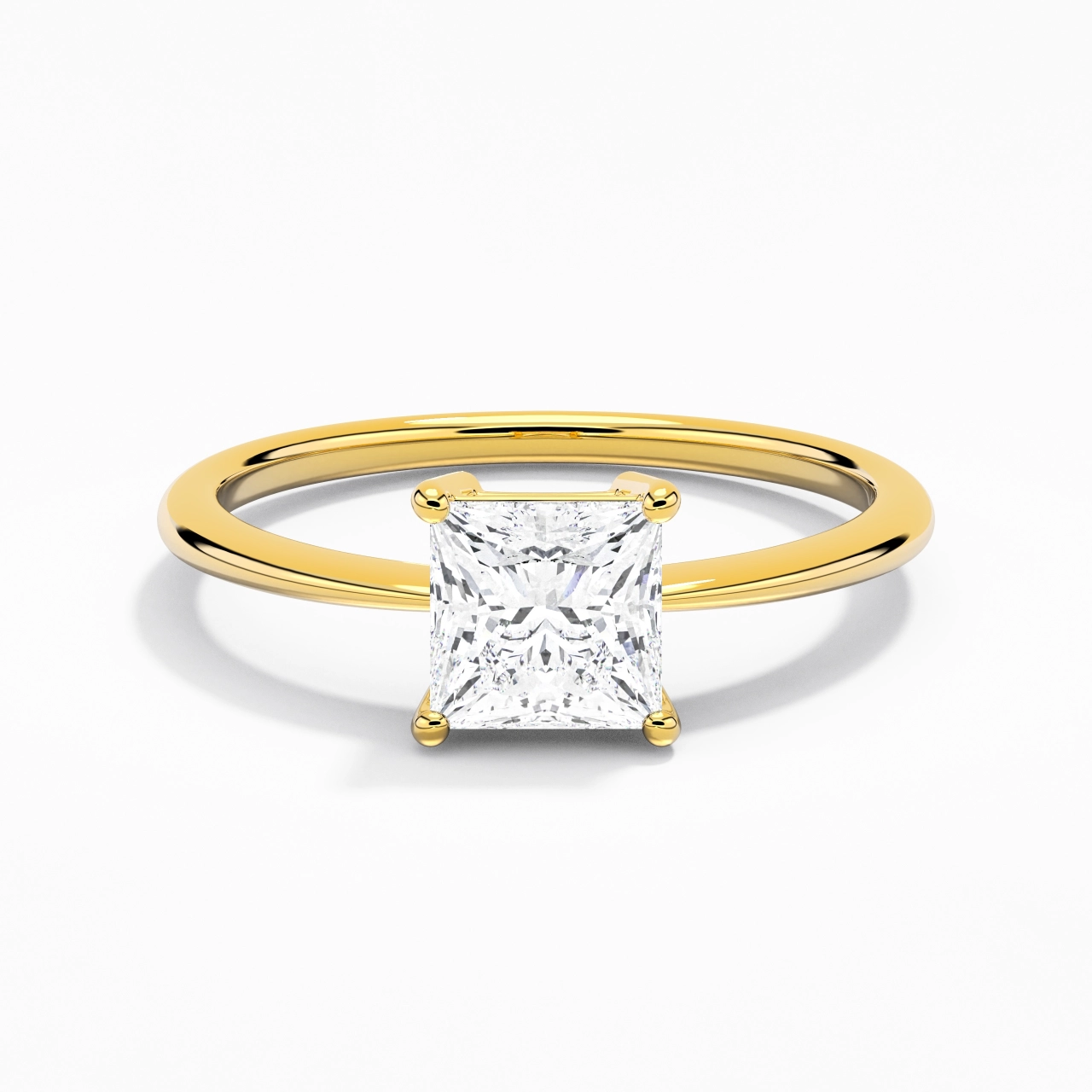 Or 14 carats Moissanite Bague de fiançailles