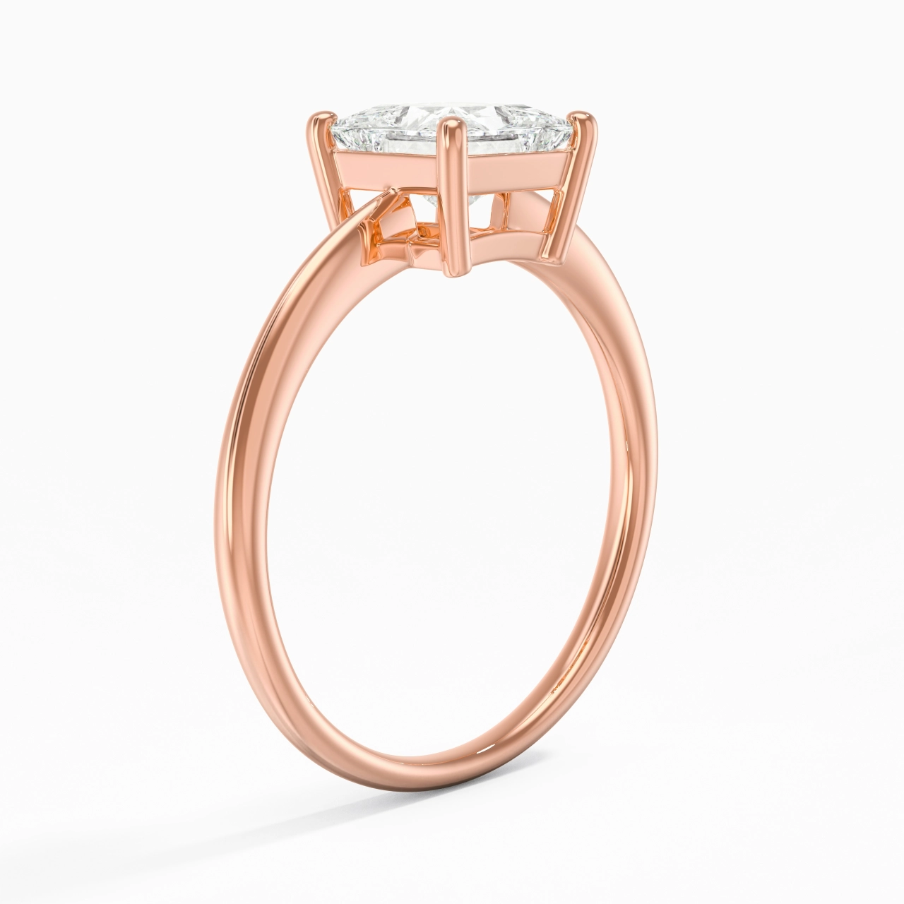 Argent sterling 925 Moissanite Bague de fiançailles