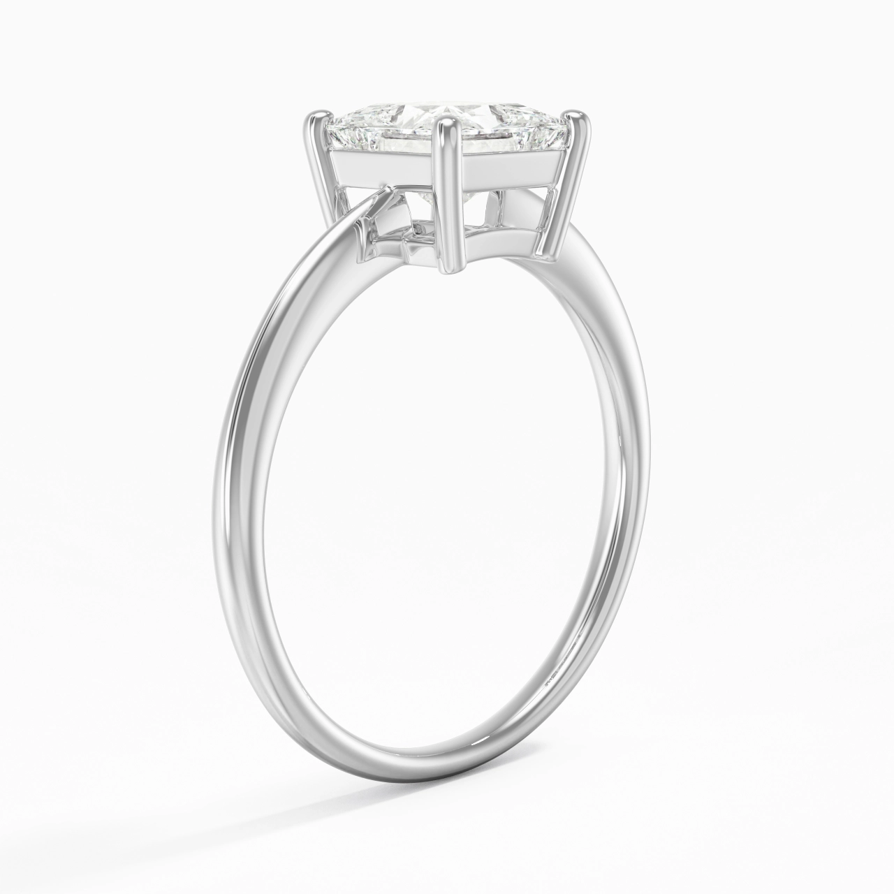 Or blanc 18 carats Moissanite Bague de fiançailles