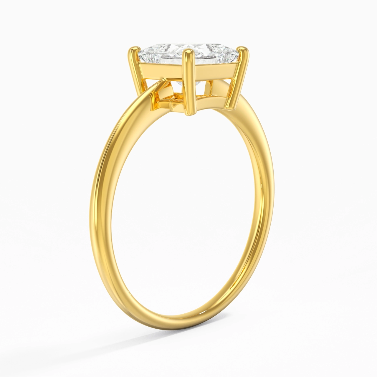 Or 14 carats Moissanite Bague de fiançailles