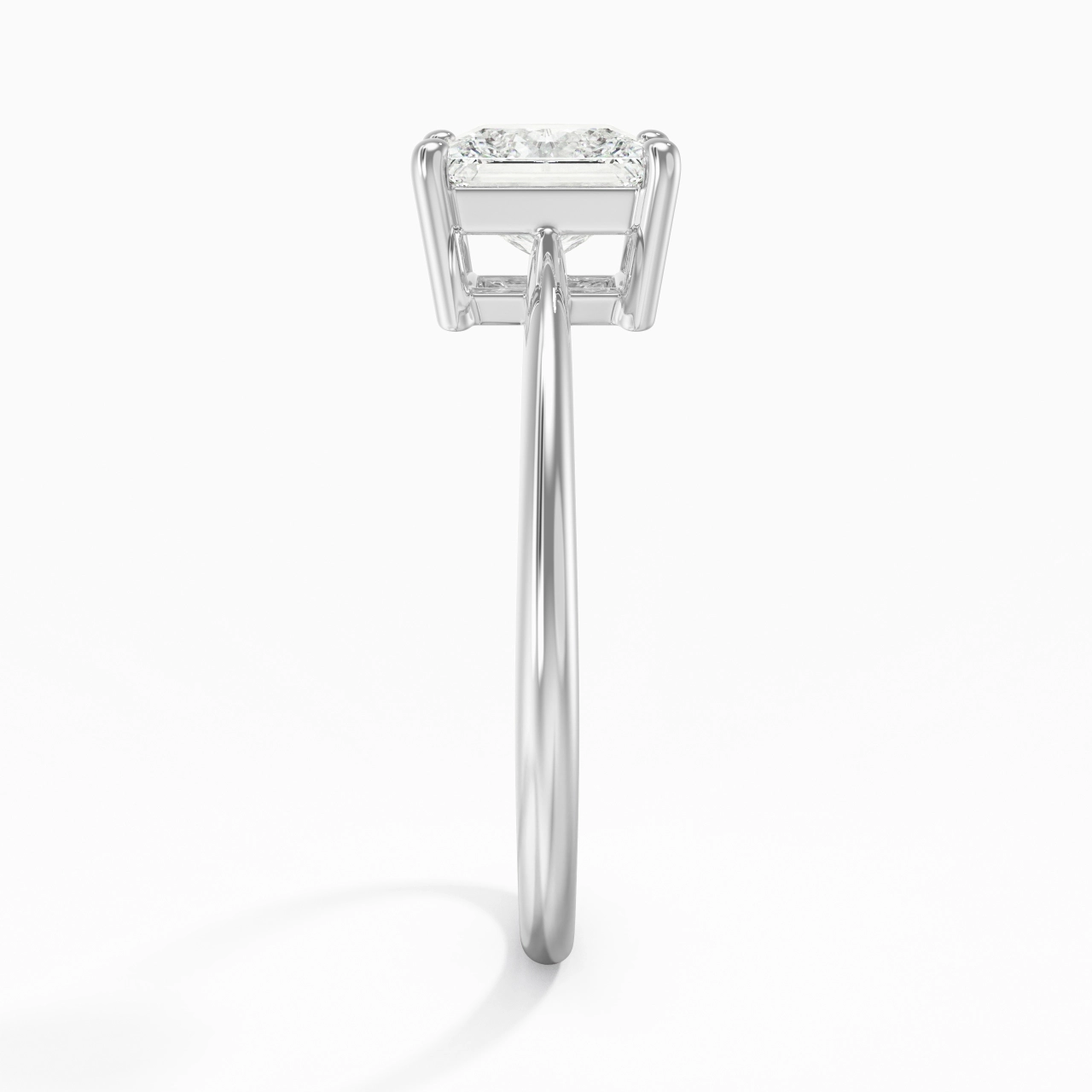 Or blanc 18 carats Moissanite Bague de fiançailles