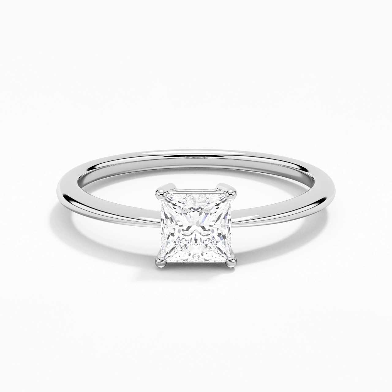 Platinum Moissanite Engagement Ring