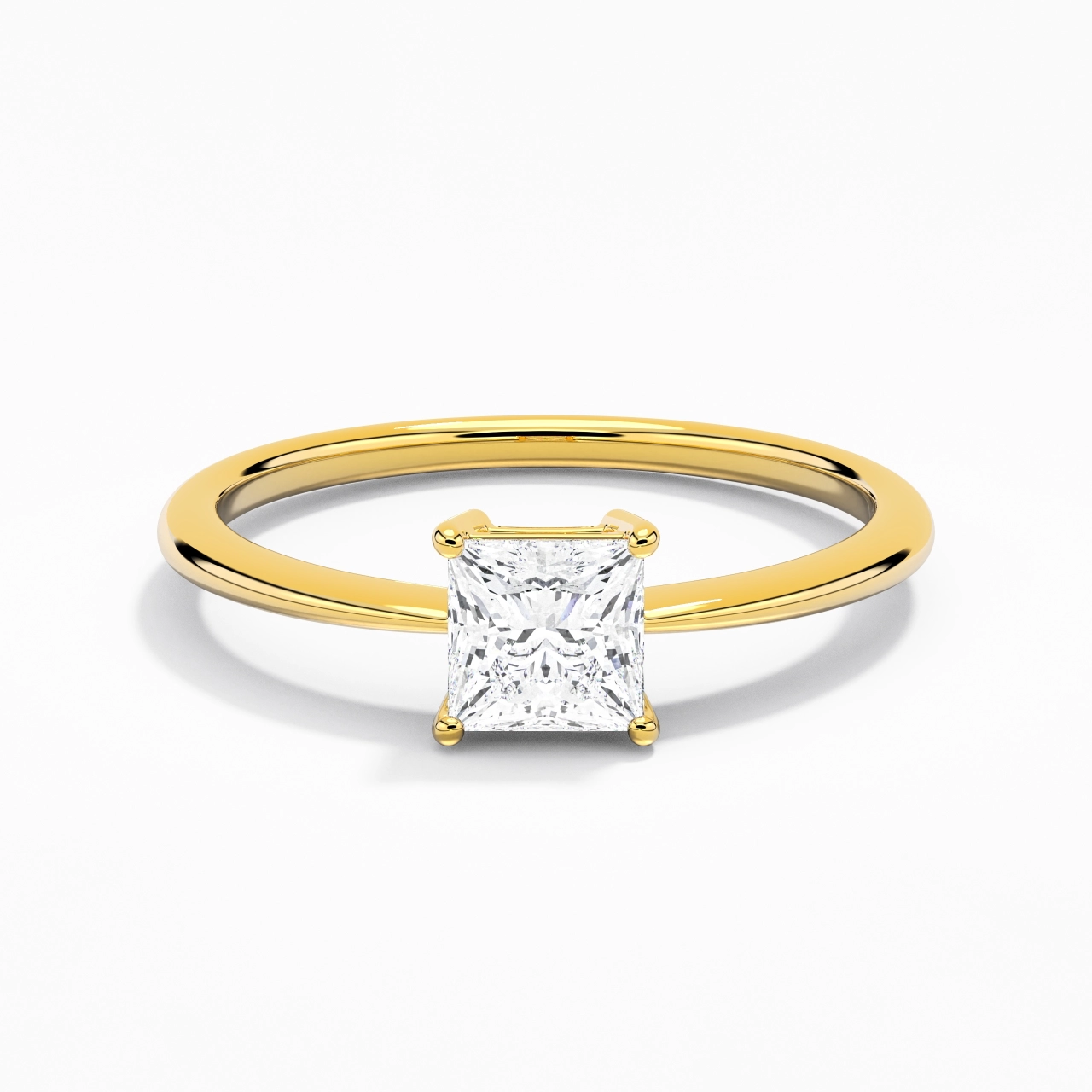 Argent sterling 925 Moissanite Bague de fiançailles
