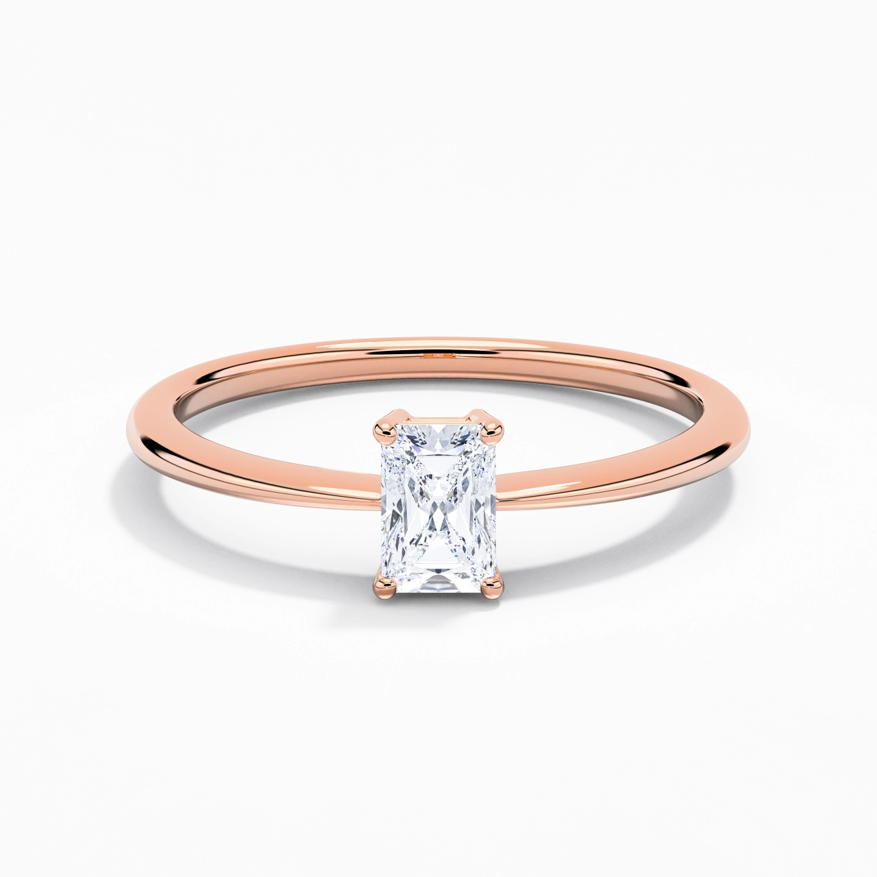 18K Rose Gold Moissanite Engagement Ring