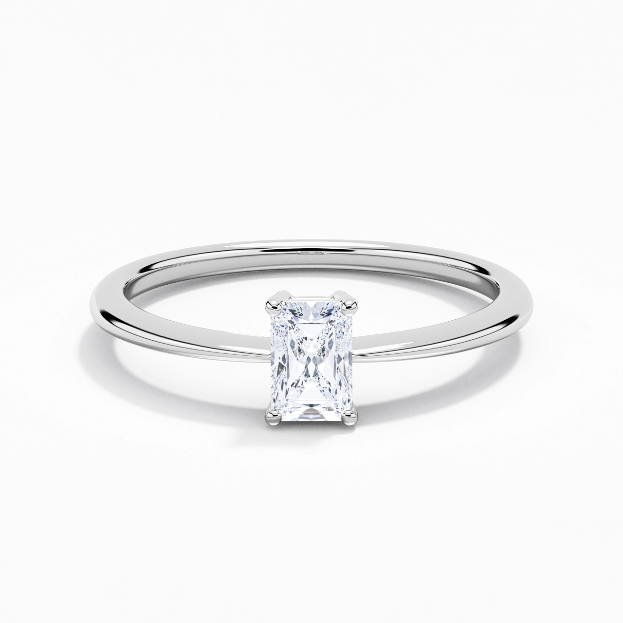 Platinum Moissanite Engagement Ring