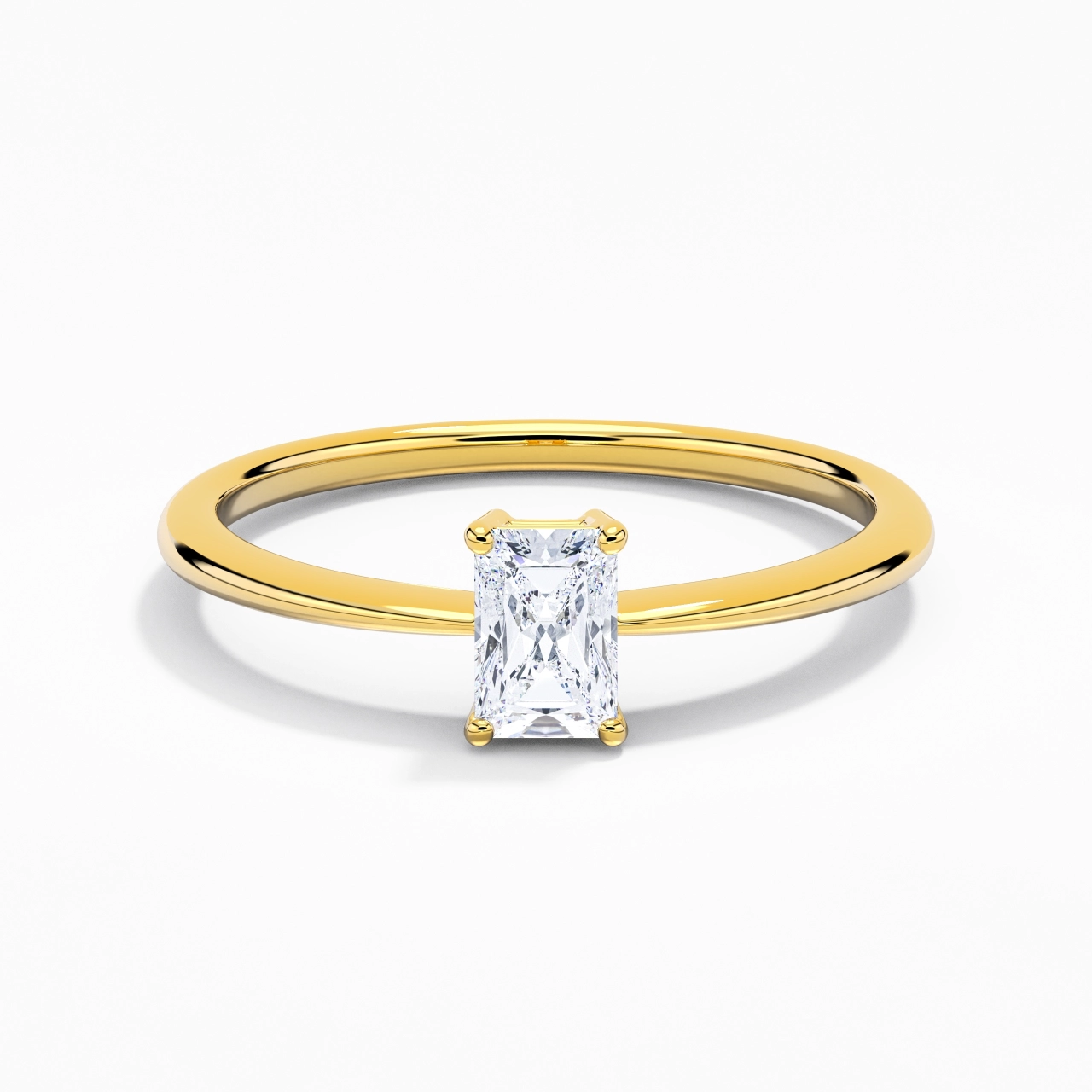14K Gold Moissanite Engagement Ring