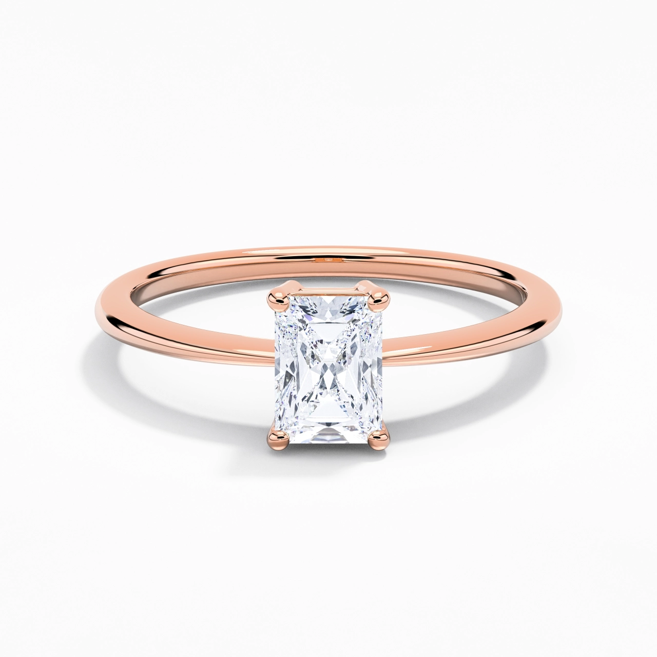 18K Rose Gold Moissanite Engagement Ring