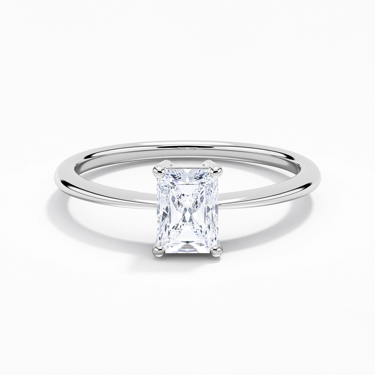 Platinum Moissanite Engagement Ring