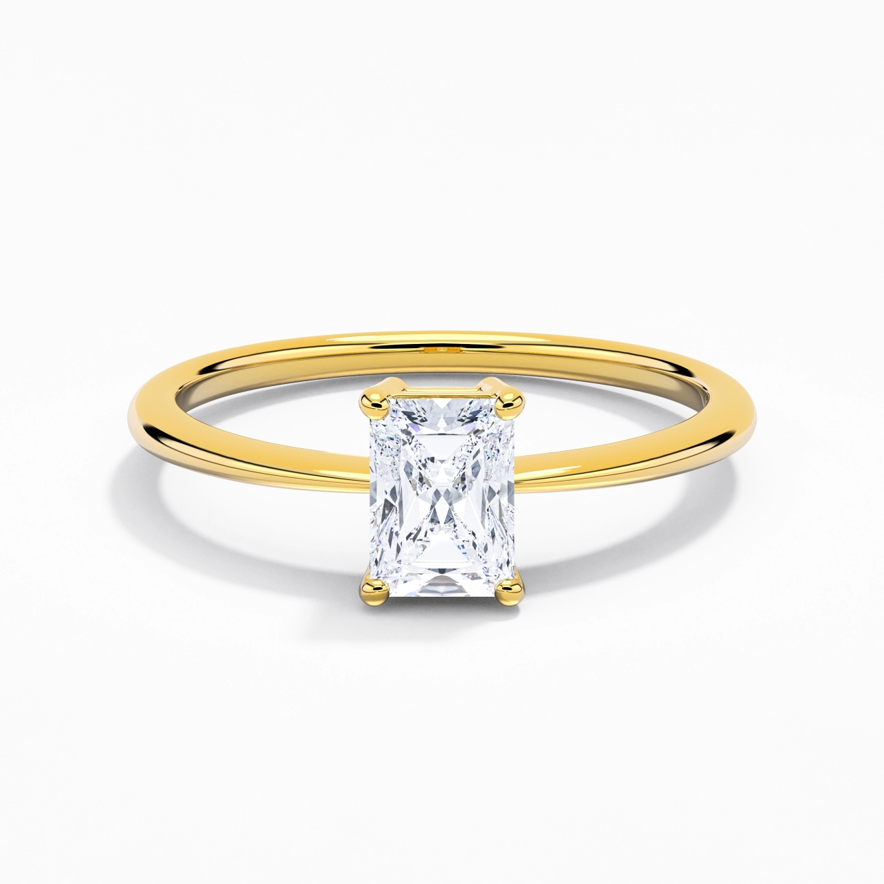 14K Gold Moissanite Engagement Ring