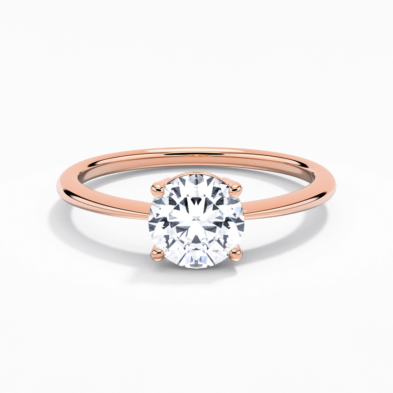 Or rose 18 carats Moissanite Bague de fiançailles