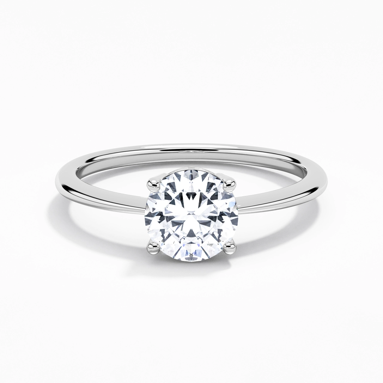 18K White Gold Moissanite Engagement Ring