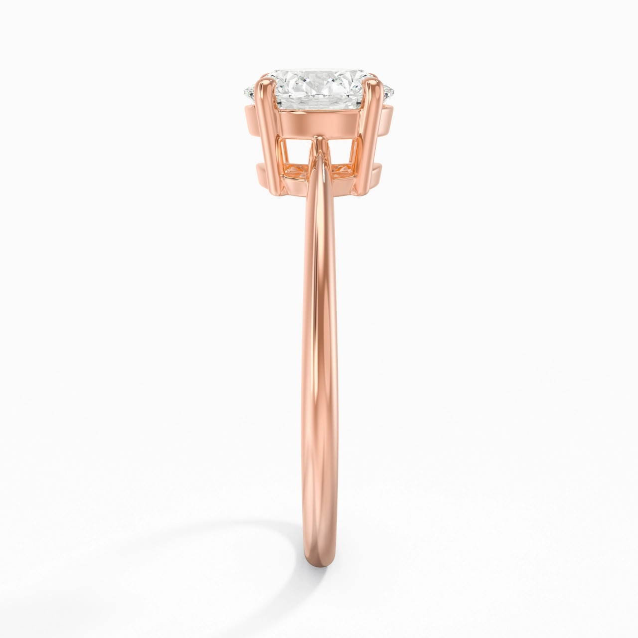 Or rose 18 carats Moissanite Bague de fiançailles