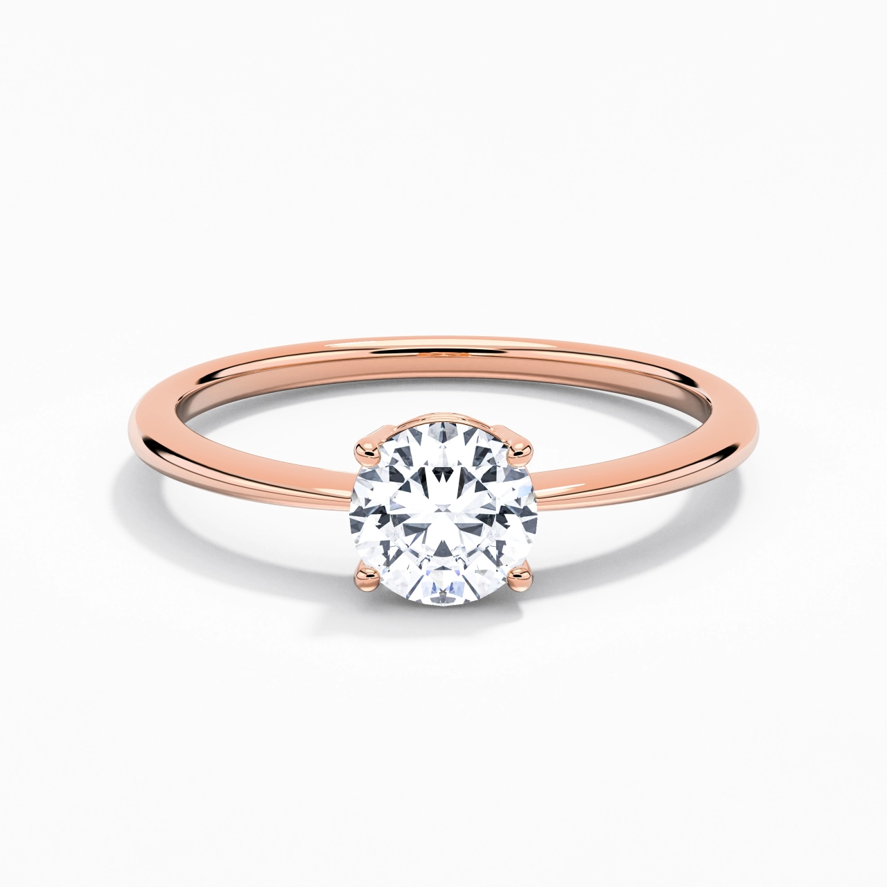 18K Rose Gold Moissanite Engagement Ring