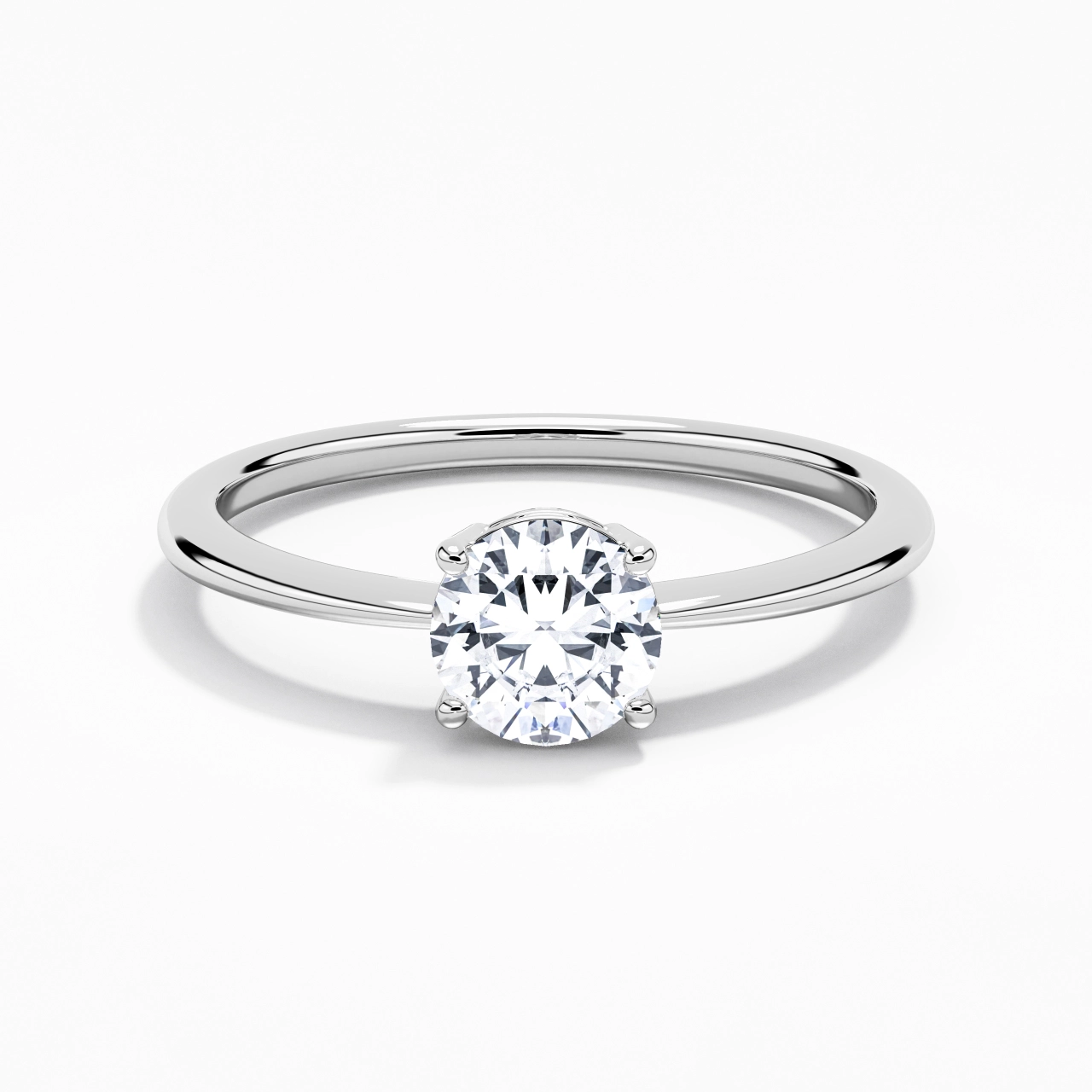 14K White Gold Moissanite Engagement Ring